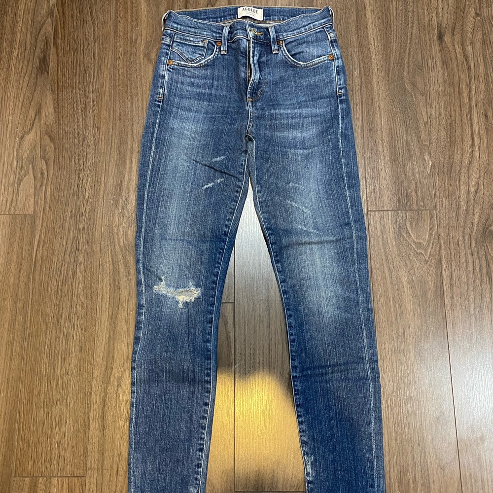 AGOLDE Distressed Sophie High Waist Skinny Jean
